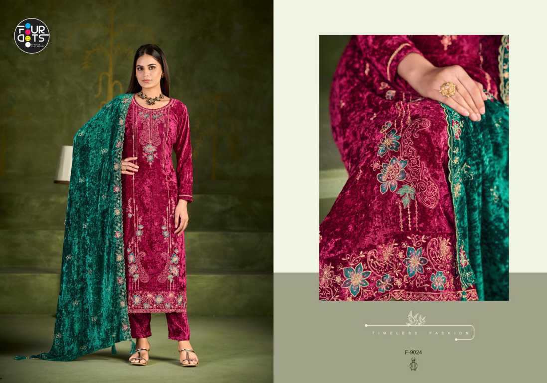 Four Dots Roman Vol 2 by Kessi Velvet Salwar Suit Catalog 4 Pcs (1) Four Dots Roman Vol 2 by Kessi Velvet Salwar Suit Catalog 4 Pcs - Image 2