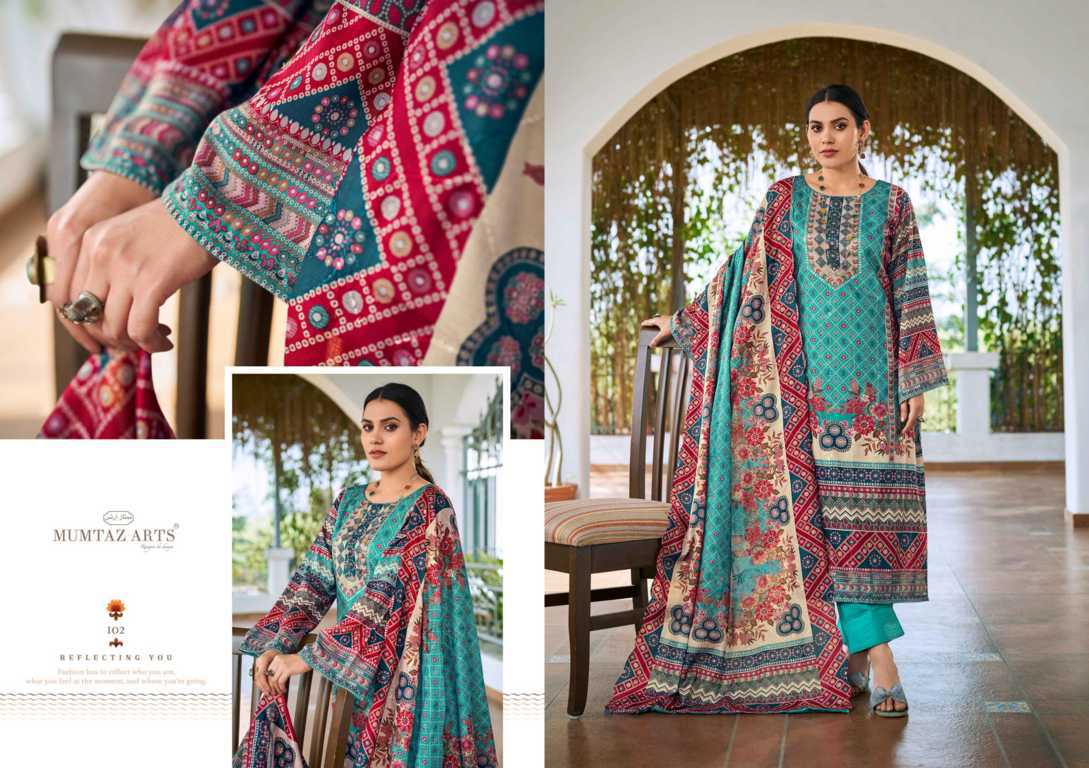 Mumtaz Arts Zareen Satin Salwar Suit Catalog 4 Pcs (3) Mumtaz Arts Zareen Satin Salwar Suit Catalog 4 Pcs - Image 4