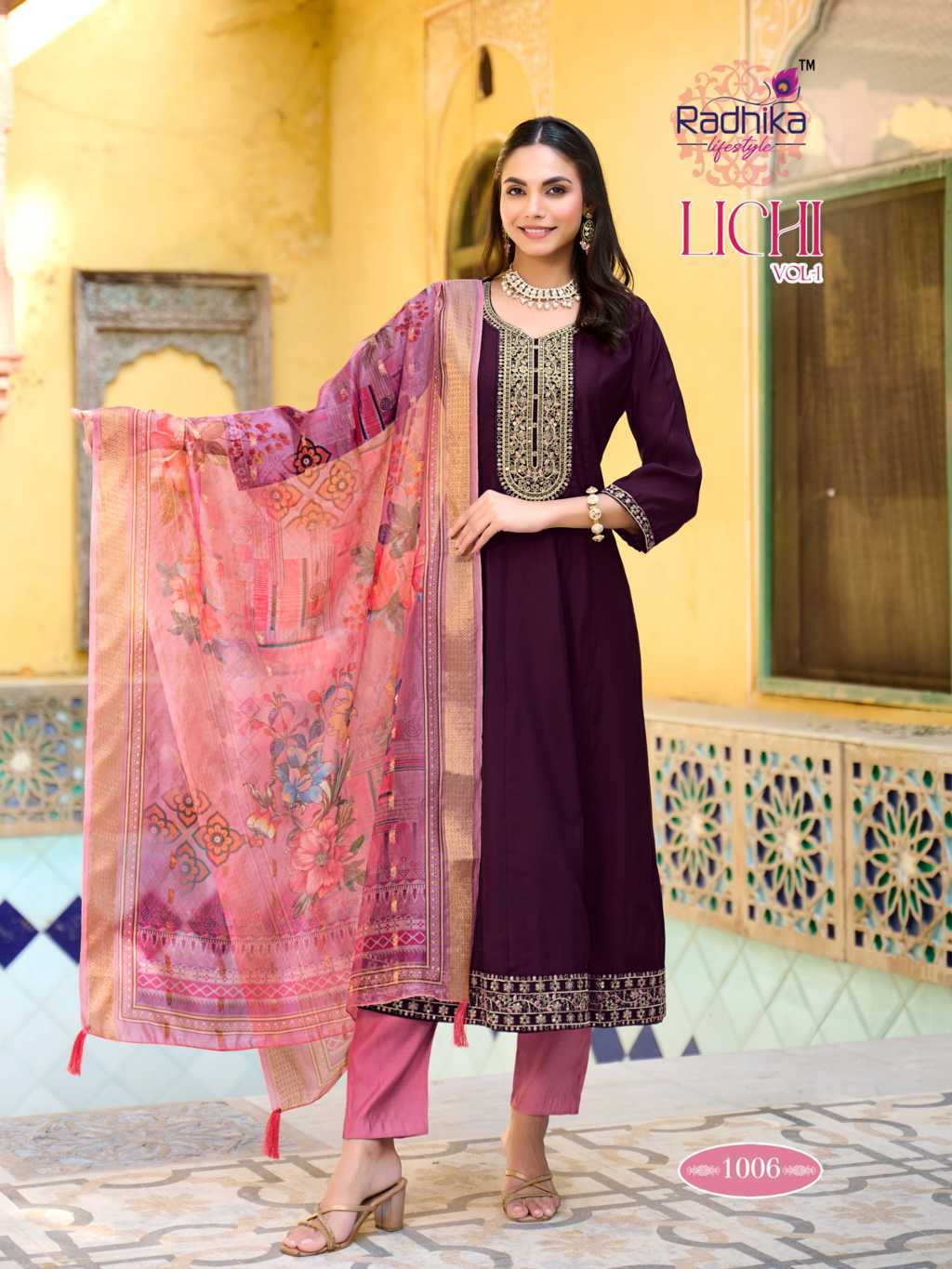 Radhika Lichi Vol 1 Kurti with Dupatta Bottom Silk Catalog 6 Pcs (8) Radhika Lichi Vol 1 Kurti with Dupatta Bottom Silk Catalog 6 Pcs - Image 9