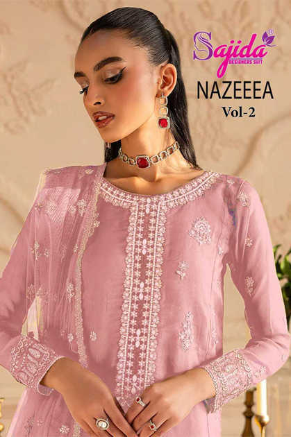 Sajida Nazeeea Vol 2 Organza Salwar Suit Catalog 4 Pcs Sajida Nazeeea Vol 2 Organza Salwar Suit Catalog 4 Pcs
