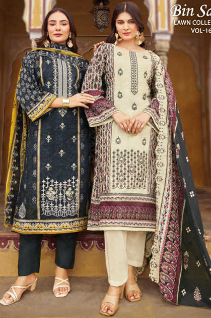 Shraddha Bin Saeed Lawn Collection Vol 16 Salwar Suit Catalog 8 Pcs Shraddha Bin Saeed Lawn Collection Vol 16 Salwar Suit Catalog 8 Pcs