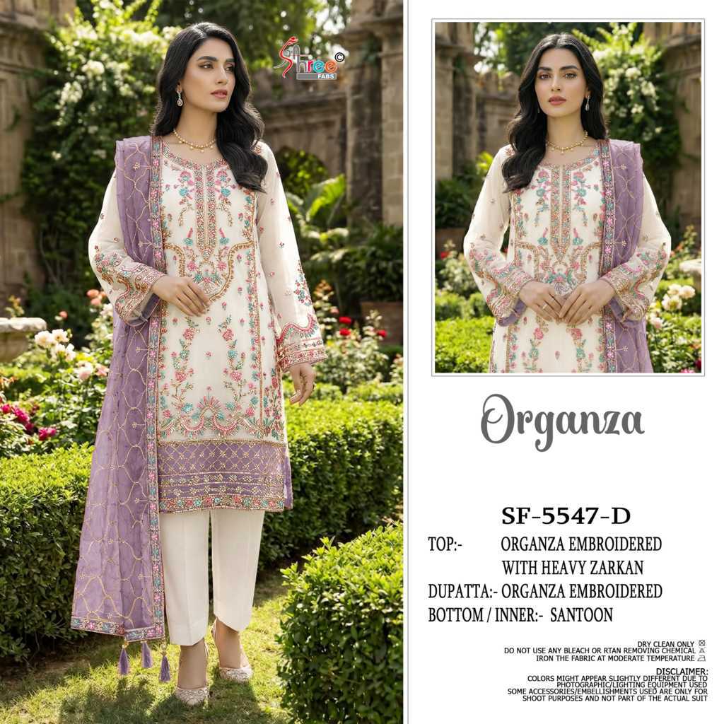 Shree Fabs SF 5547 A-D Organza Salwar Suit Catalog 4 Pcs (1) Shree Fabs SF 5547 A-D Organza Salwar Suit Catalog 4 Pcs - Image 2