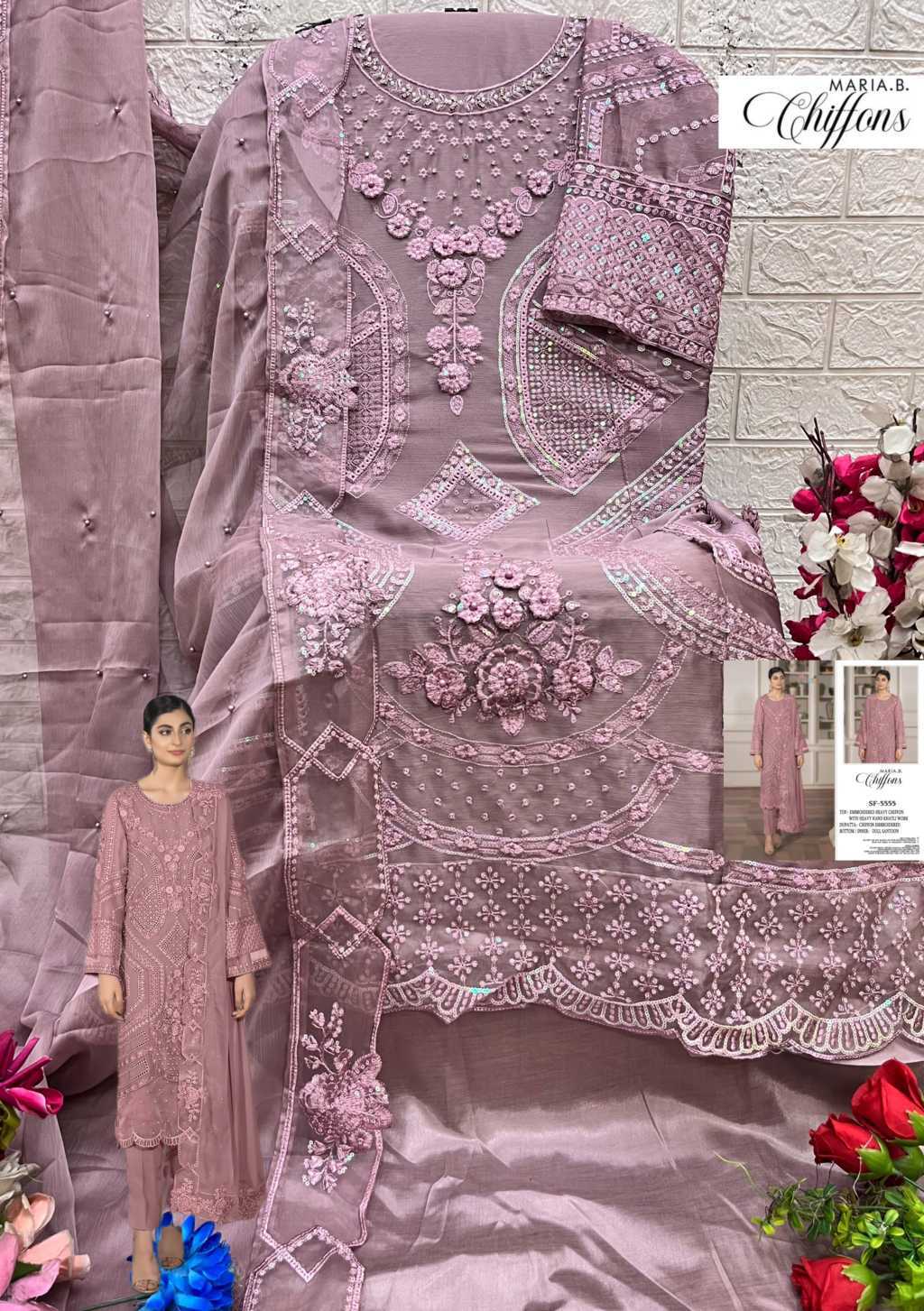 Shree Fabs SF 5555 A-D Chiffon Salwar Suit Catalog 4 Pcs (9) Shree Fabs SF 5555 A-D Chiffon Salwar Suit Catalog 4 Pcs - Image 9