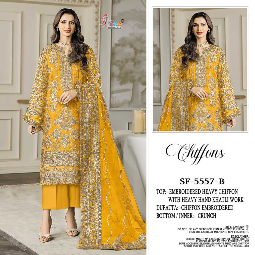 Shree Fabs SF 5557 A-D Chiffon Salwar Suit Catalog 4 Pcs (3) Shree Fabs SF 5557 A-D Chiffon Salwar Suit Catalog 4 Pcs - Image 4