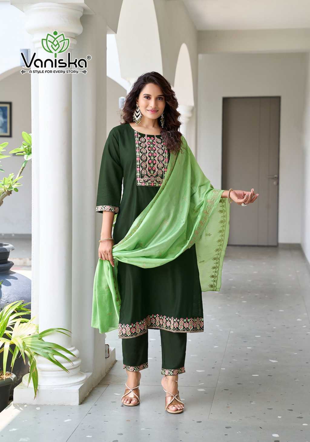 Vaniska Palak Vol 2 Kurti with Dupatta Bottom Silk Catalog 6 Pcs (1) Vaniska Palak Vol 2 Kurti with Dupatta Bottom Silk Catalog 6 Pcs - Image 2