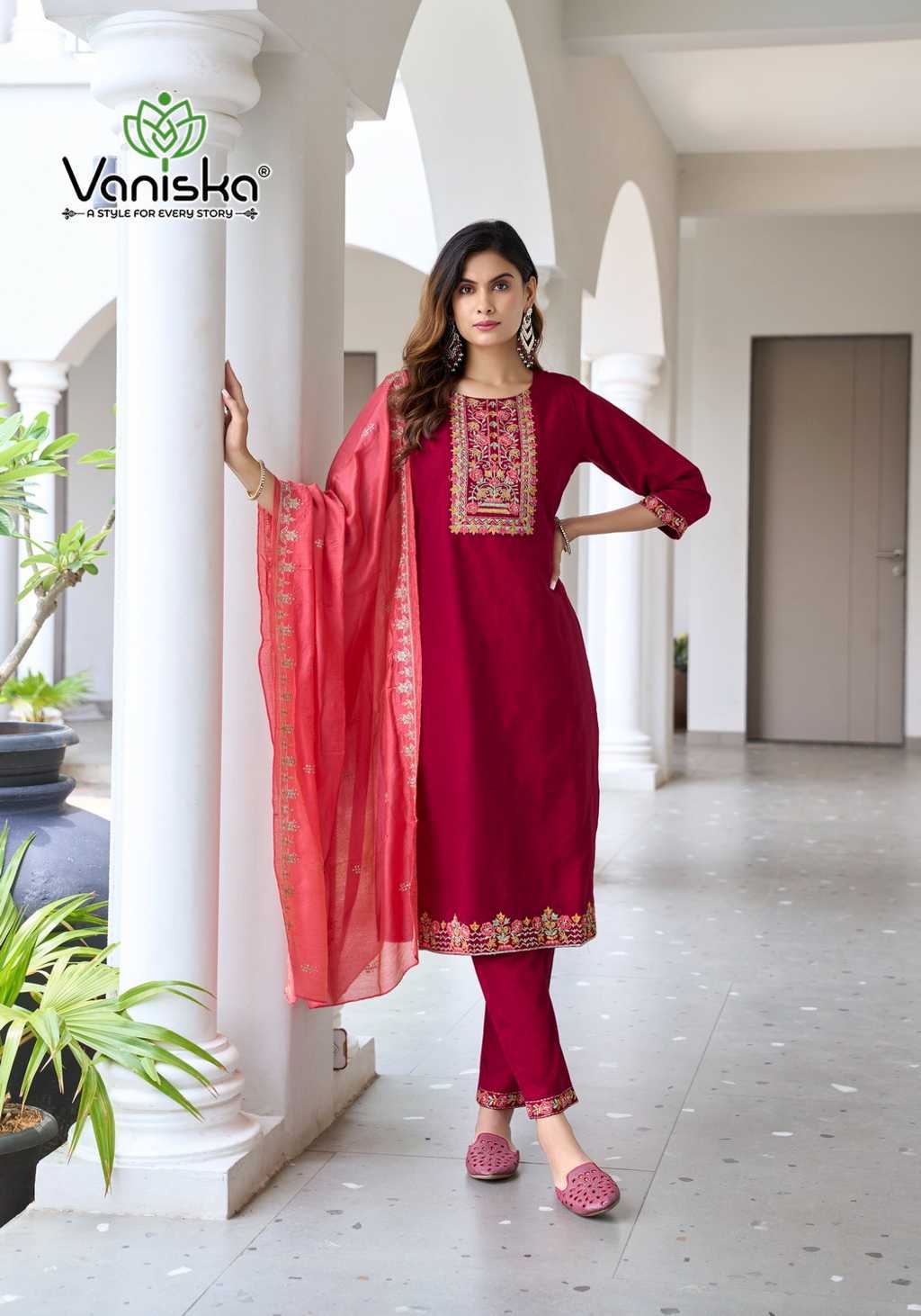 Vaniska Palak Vol 2 Kurti with Dupatta Bottom Silk Catalog 6 Pcs (3) Vaniska Palak Vol 2 Kurti with Dupatta Bottom Silk Catalog 6 Pcs - Image 4