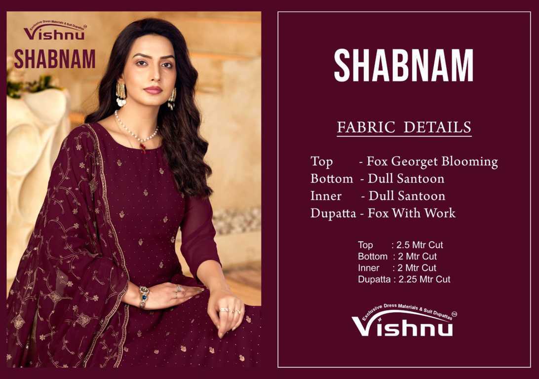 Vishnu Shabnam Georgette Salwar Suit Catalog 9 Pcs (11) Vishnu Shabnam Georgette Salwar Suit Catalog 9 Pcs - Image 12
