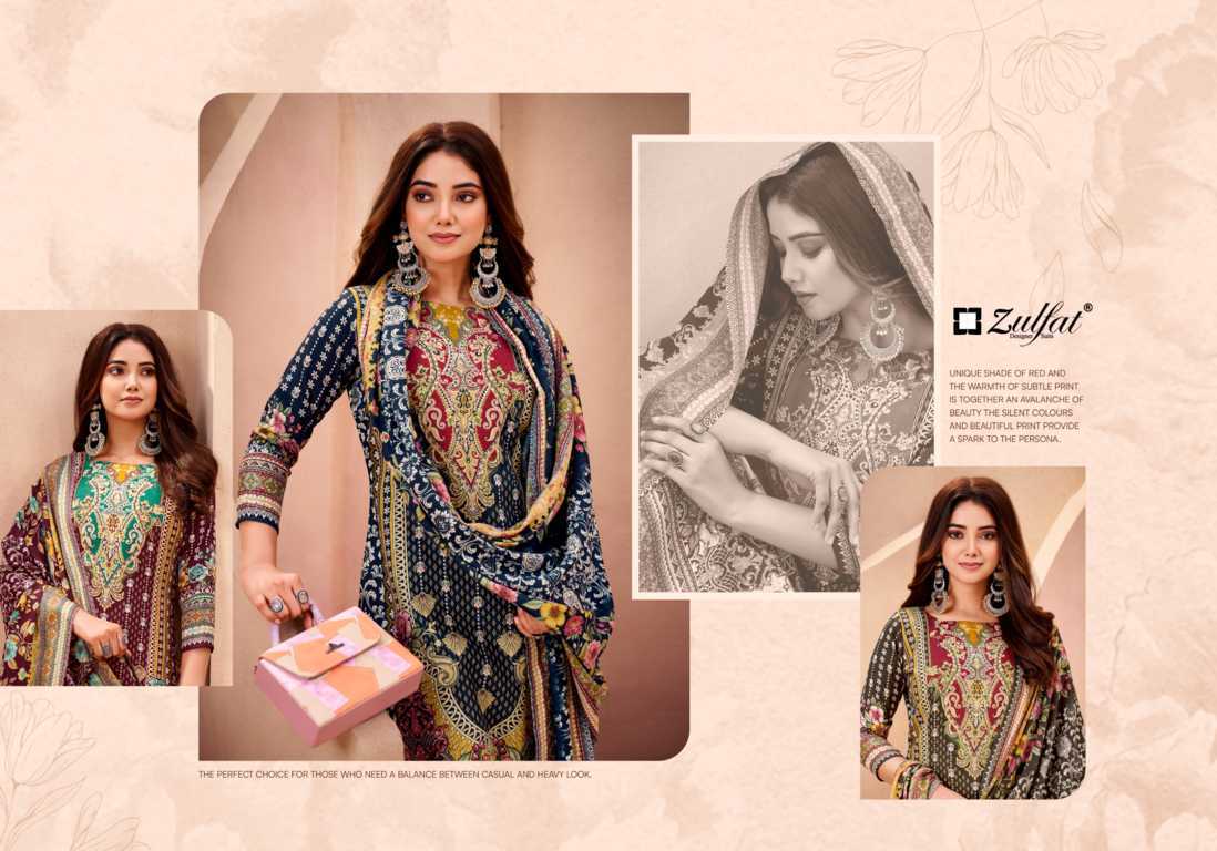 Zulfat Afsana by Belliza Pashmina Salwar Suit Catalog 4 Pcs (4) Zulfat Afsana by Belliza Pashmina Salwar Suit Catalog 4 Pcs - Image 5