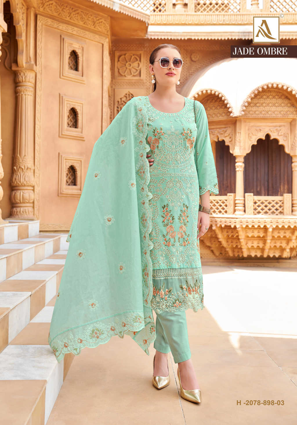Alok Jade Ombre Cotton Salwar Suit Catalog 6 Pcs (7) Alok Jade Ombre Cotton Salwar Suit Catalog 6 Pcs - Image 8