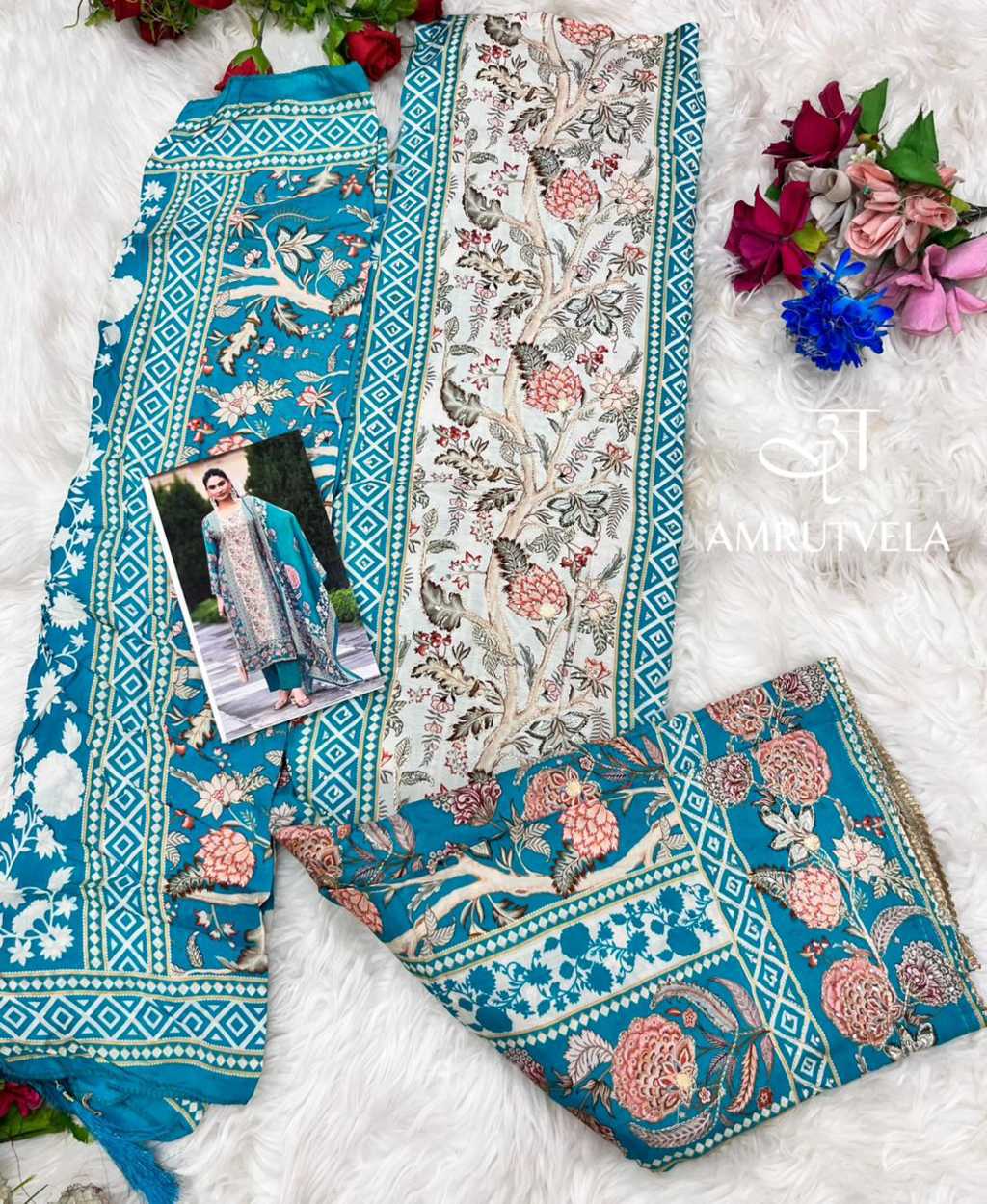 Amrutvela DN 136 A-D Viscose Salwar Suit Catalog 4 Pcs (11) Amrutvela AT 136 A-D Viscose Salwar Suit Catalog 4 Pcs - Image 12