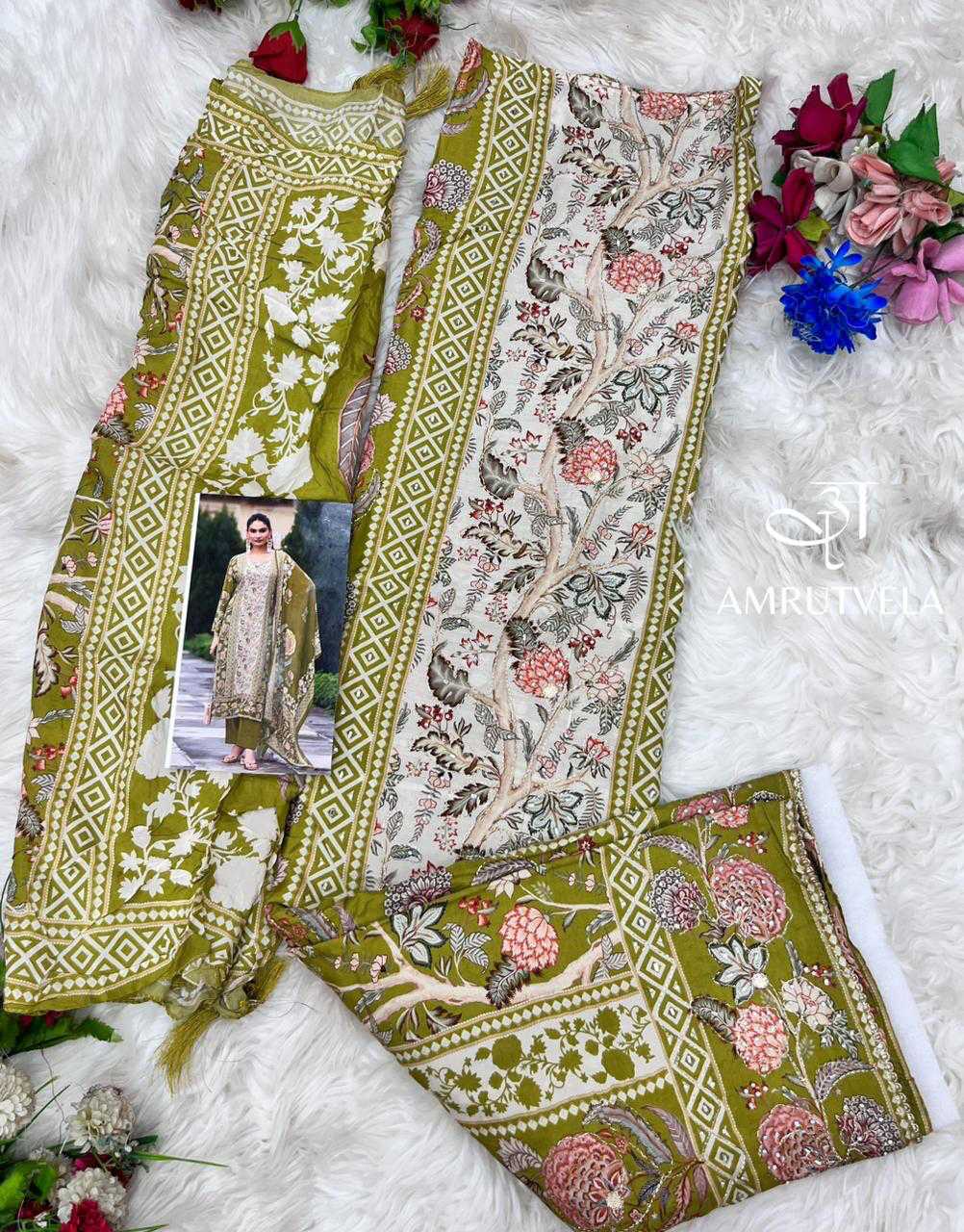 Amrutvela DN 136 A-D Viscose Salwar Suit Catalog 4 Pcs (8) Amrutvela AT 136 A-D Viscose Salwar Suit Catalog 4 Pcs - Image 9