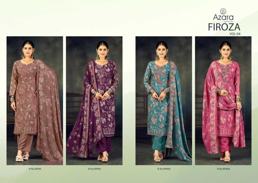 Azara Firoza Vol 4 Viscose Salwar Suit Catalog 4 Pcs (6) Azara Firoza Vol 4 Viscose Salwar Suit Catalog 4 Pcs - Image 7