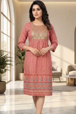 Blue Hills Cotton Stripe Kurti Catalog 2 Pcs