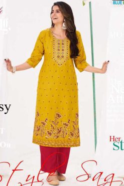 Blue Hills Glam Up Kurti with Palazzo Rayon Catalog 6 Pcs