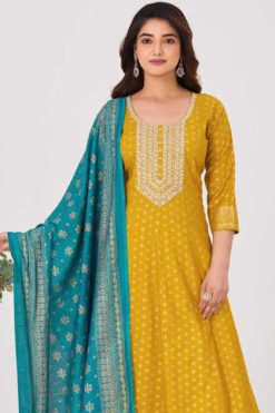 Blue Hills Noor Jahan Kurti with Dupatta Bottom Rayon Catalog 6 Pcs