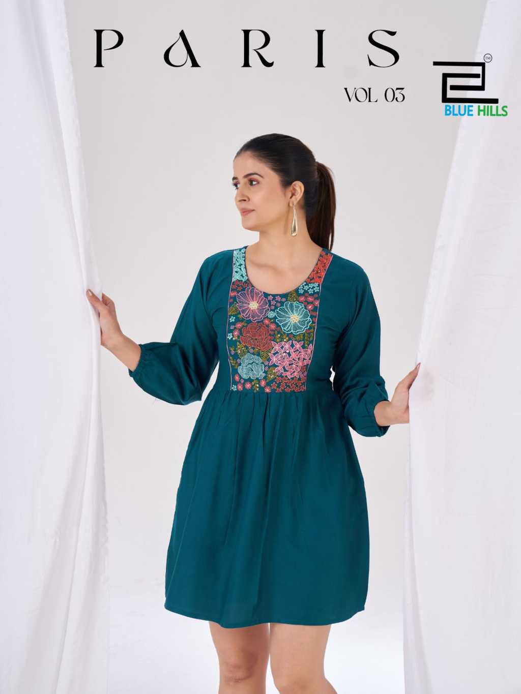 Blue Hills Paris Vol 3 Rayon Kurti Catalog 3 Pcs (5) Blue Hills Paris Vol 3 Rayon Tops Catalog 4 Pcs - Image 6