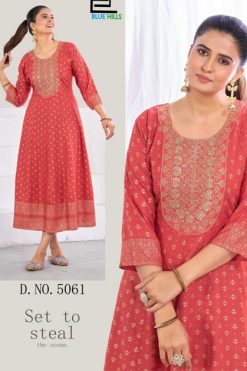 Blue Hills Womaniya Pro Rayon Kurti Catalog 6 Pcs