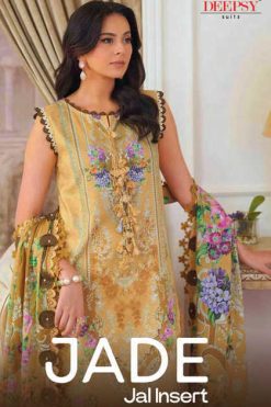 Deepsy Jade Jal Insert Chiffon Cotton Salwar Suit Catalog 8 Pcs