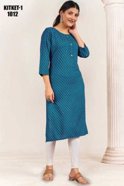 Diya Trends Kikat Vol 1 A by Kajal Style Rayon Kurti Catalog 10 Pcs