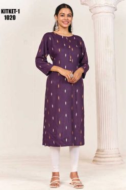Diya Trends Kikat Vol 1 B by Kajal Style Rayon Kurti Catalog 10 Pcs