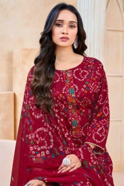Harshit Navrang Bandhni Cotton Salwar Suit Catalog 6 Pcs