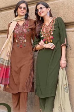 Kadlee Shagun Silk Kurti with Dupatta Bottom Catalog 4 Pcs