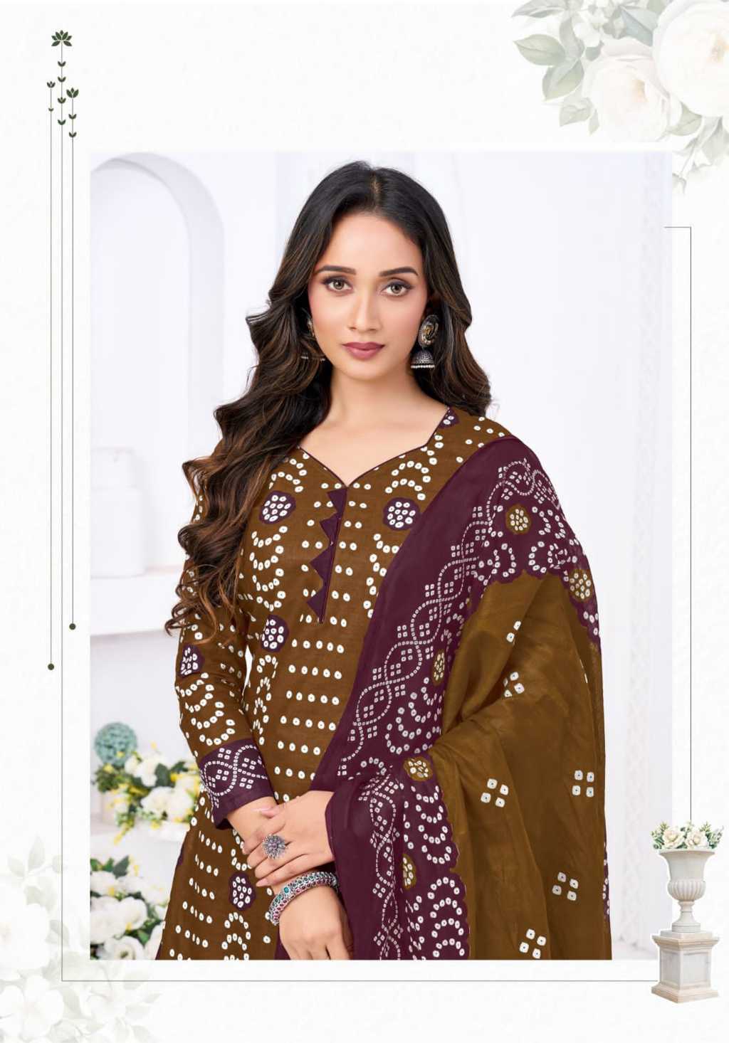 Miss World Choice Bandhani Special Vol 18 Cotton Salwar Suit Catalog 10 Pcs (14) Miss World Choice Bandhani Special Vol 18 Cotton Salwar Suit Catalog 10 Pcs - Image 15