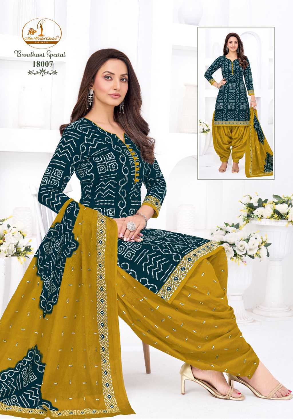 Miss World Choice Bandhani Special Vol 18 Cotton Salwar Suit Catalog 10 Pcs (5) Miss World Choice Bandhani Special Vol 18 Cotton Salwar Suit Catalog 10 Pcs - Image 6