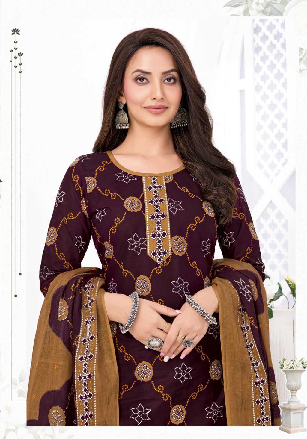 Miss World Choice Bandhani Special Vol 18 Cotton Salwar Suit Catalog 10 Pcs (9) Miss World Choice Bandhani Special Vol 18 Cotton Salwar Suit Catalog 10 Pcs - Image 10