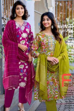 Passion Tree Nikhaar Vol 4 Kurti with Dupatta Bottom Rayon Catalog 8 Pcs