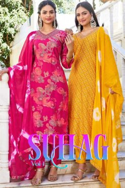 Radhika Suhag Vol 1 Kurti with Dupatta Bottom Fancy Catalog 8 Pcs