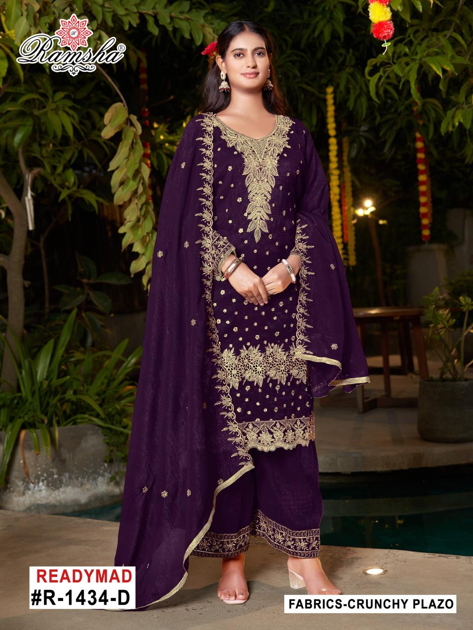 Ramsha R 1434 NX Fancy Readymade Salwar Suit Catalog 4 Pcs (1) Ramsha R 1434 NX Fancy Readymade Salwar Suit Catalog 4 Pcs - Image 2