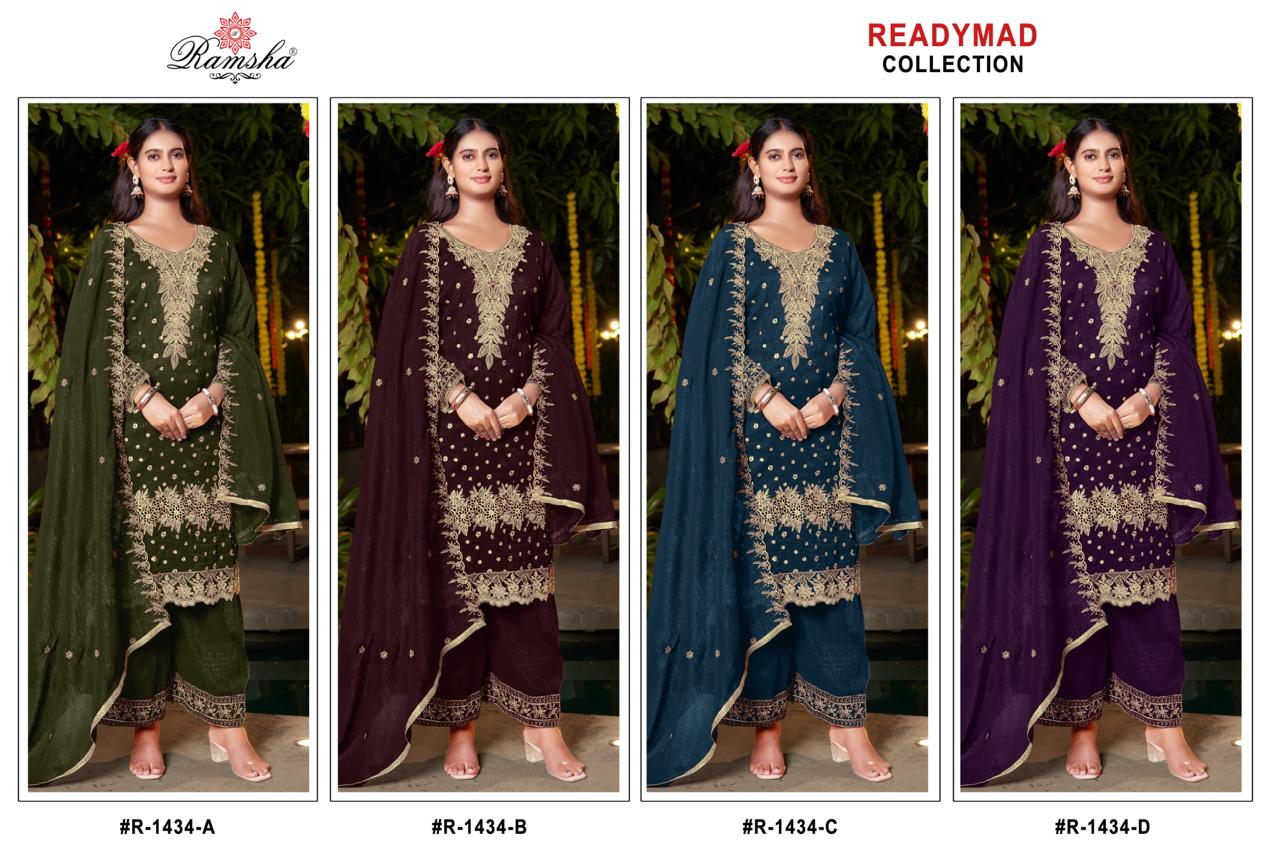 Ramsha R 1434 NX Fancy Readymade Salwar Suit Catalog 4 Pcs (5) Ramsha R 1434 NX Fancy Readymade Salwar Suit Catalog 4 Pcs - Image 6