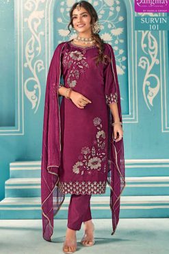 Rangmaya Survin Fancy Kurti with Dupatta Bottom Catalog 8 Pcs