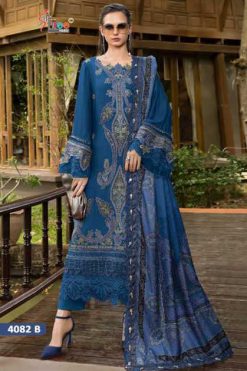 Shree Fabs Mariya B Exclusive Color Collection Vol 1 Cotton Chiffon Salwar Suit Catalog 4 Pcs