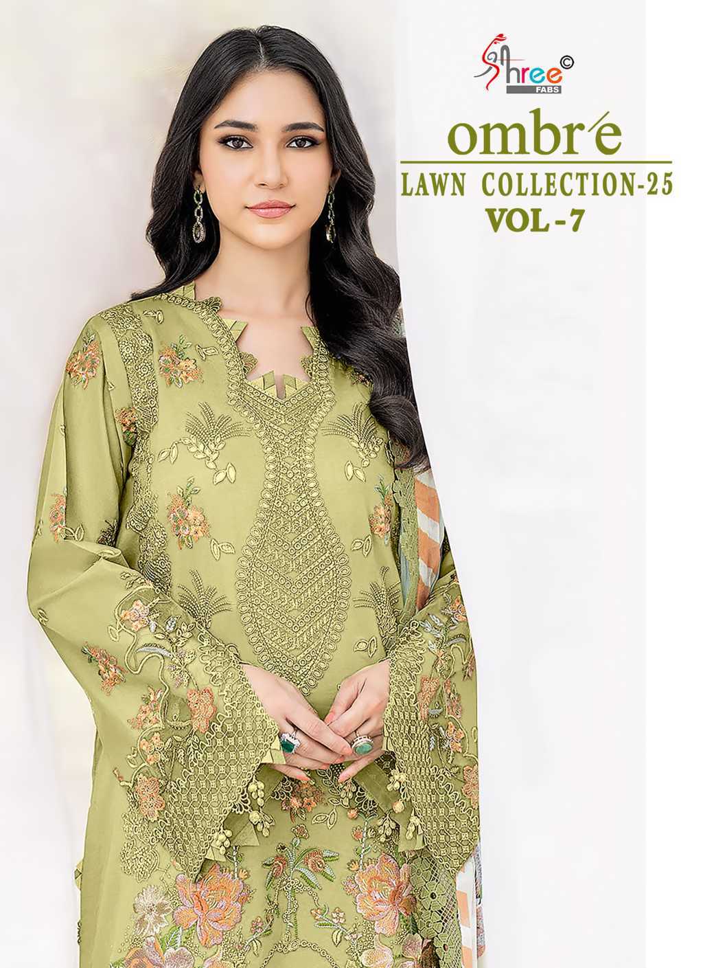 Shree Fabs Ombre Lawn Collection 25 Vol 7 Chiffon Cotton Salwar Suit Catalog 6 Pcs (1) Shree Fabs Ombre Lawn Collection 25 Vol 7 Chiffon Cotton Salwar Suit Catalog 6 Pcs - Image 2