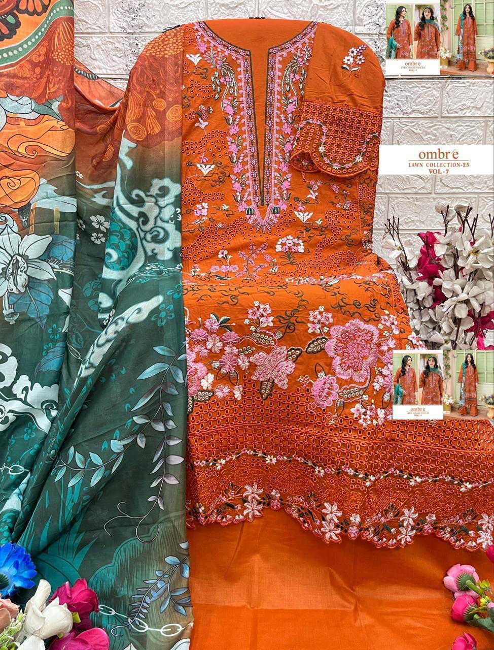 Shree Fabs Ombre Lawn Collection 25 Vol 7 Chiffon Cotton Salwar Suit Catalog 6 Pcs (11) Shree Fabs Ombre Lawn Collection 25 Vol 7 Chiffon Cotton Salwar Suit Catalog 6 Pcs - Image 12
