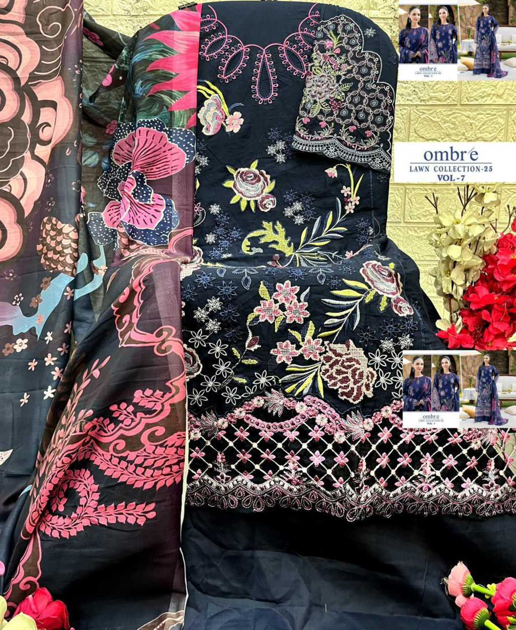 Shree Fabs Ombre Lawn Collection 25 Vol 7 Chiffon Cotton Salwar Suit Catalog 6 Pcs (13) Shree Fabs Ombre Lawn Collection 25 Vol 7 Chiffon Cotton Salwar Suit Catalog 6 Pcs - Image 14