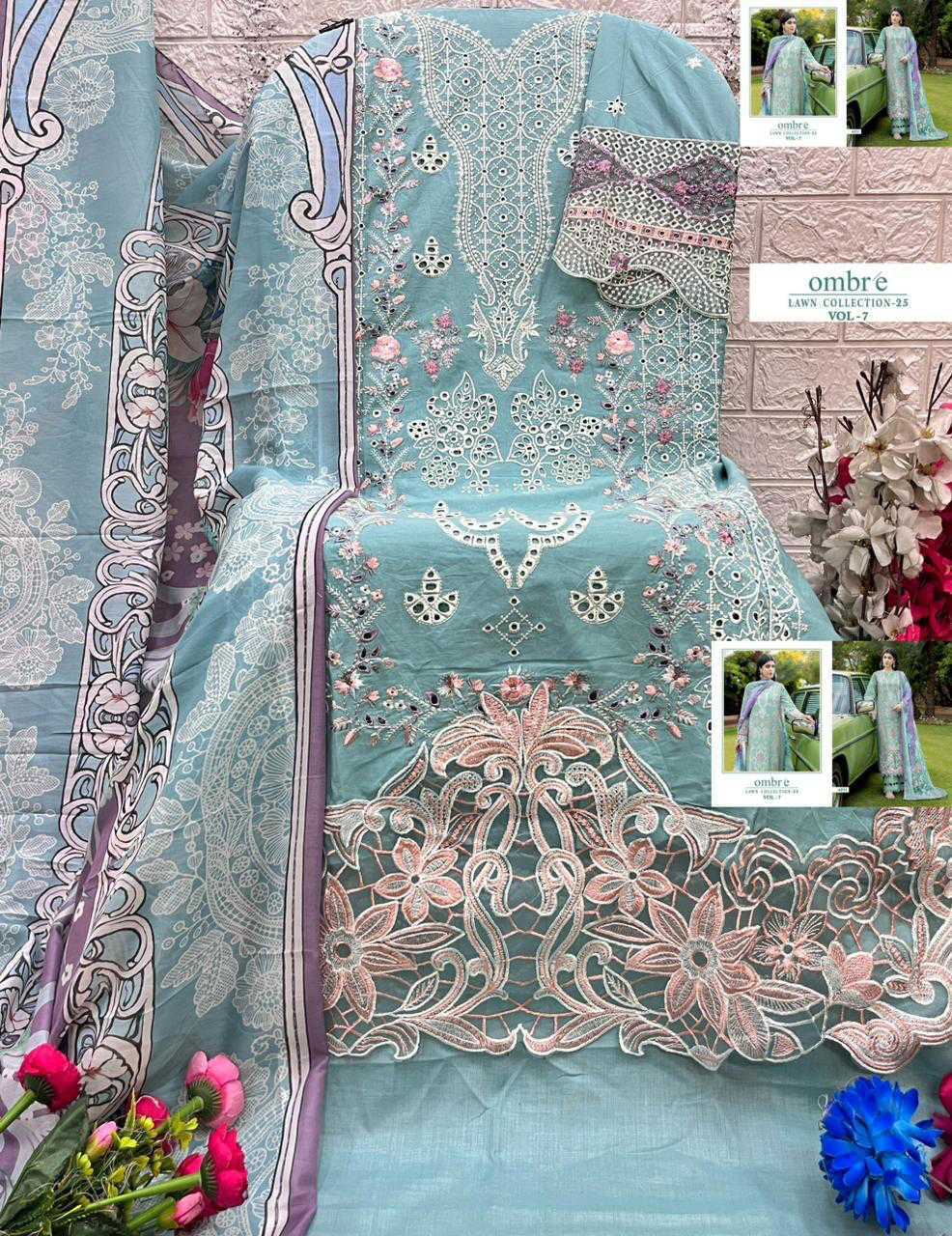 Shree Fabs Ombre Lawn Collection 25 Vol 7 Chiffon Cotton Salwar Suit Catalog 6 Pcs (14) Shree Fabs Ombre Lawn Collection 25 Vol 7 Chiffon Cotton Salwar Suit Catalog 6 Pcs - Image 15