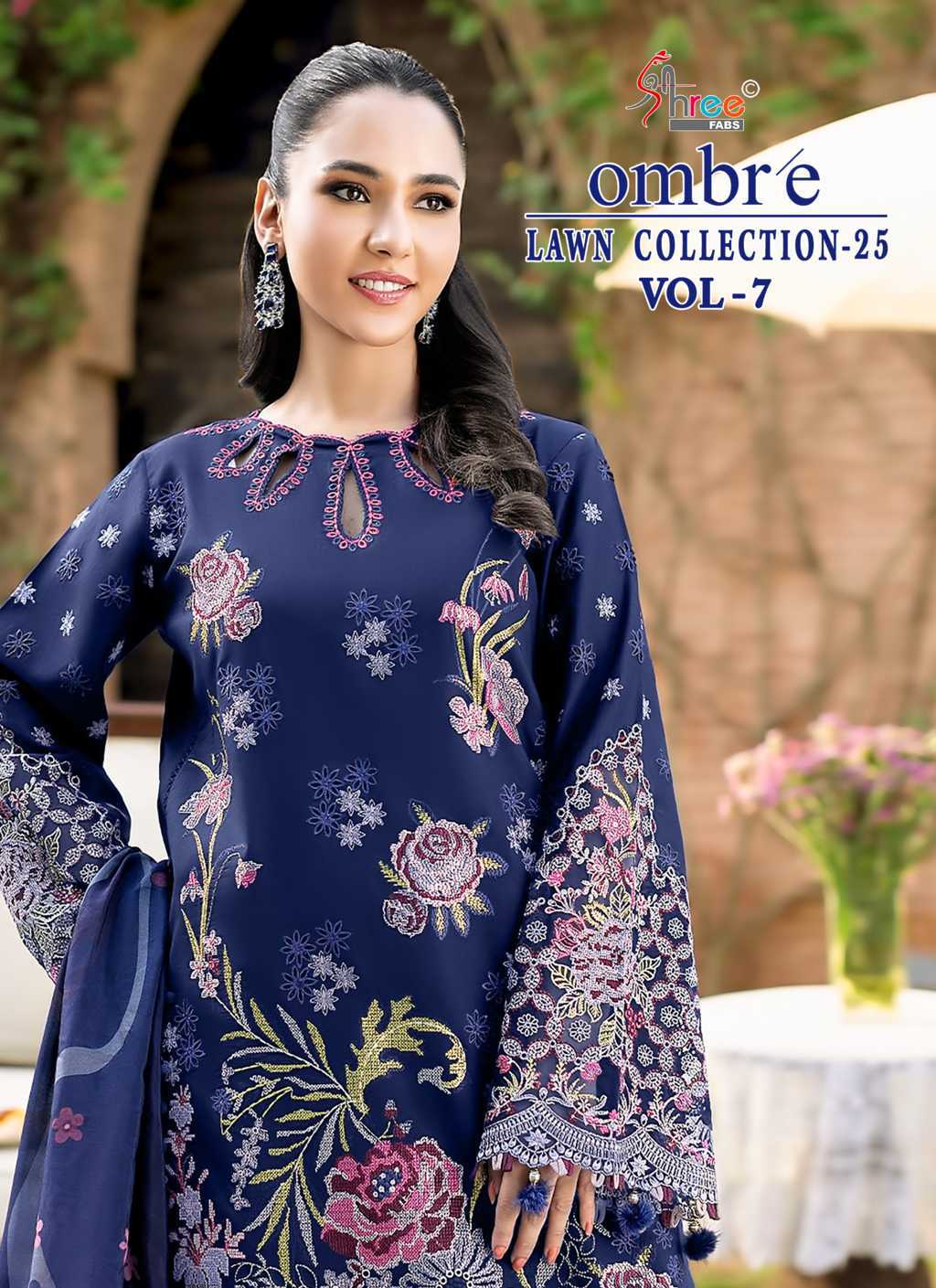Shree Fabs Ombre Lawn Collection 25 Vol 7 Chiffon Cotton Salwar Suit Catalog 6 Pcs (2) Shree Fabs Ombre Lawn Collection 25 Vol 7 Chiffon Cotton Salwar Suit Catalog 6 Pcs - Image 3