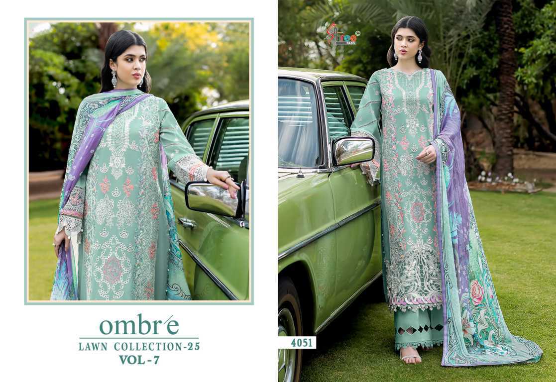 Shree Fabs Ombre Lawn Collection 25 Vol 7 Chiffon Cotton Salwar Suit Catalog 6 Pcs (3) Shree Fabs Ombre Lawn Collection 25 Vol 7 Chiffon Cotton Salwar Suit Catalog 6 Pcs - Image 4