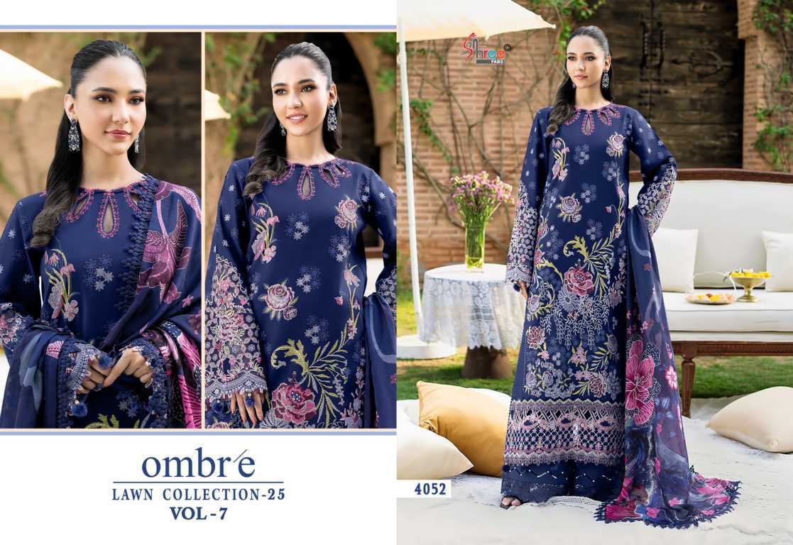 Shree Fabs Ombre Lawn Collection 25 Vol 7 Chiffon Cotton Salwar Suit Catalog 6 Pcs (4) Shree Fabs Ombre Lawn Collection 25 Vol 7 Chiffon Cotton Salwar Suit Catalog 6 Pcs - Image 5