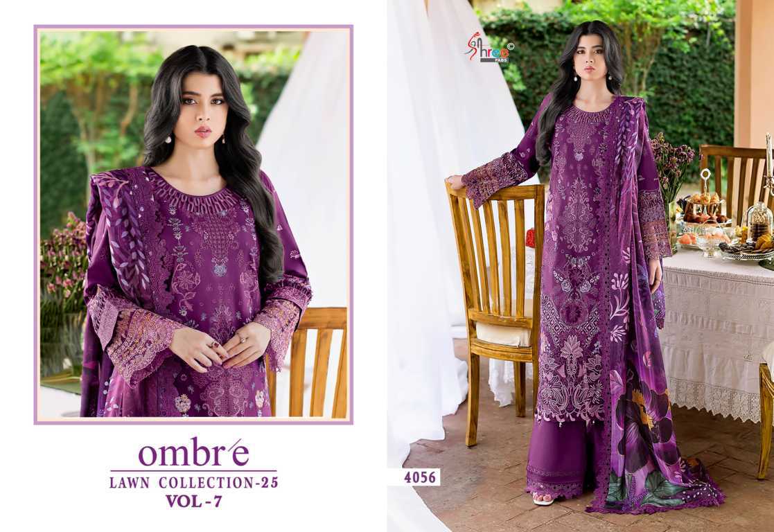 Shree Fabs Ombre Lawn Collection 25 Vol 7 Chiffon Cotton Salwar Suit Catalog 6 Pcs (8) Shree Fabs Ombre Lawn Collection 25 Vol 7 Chiffon Cotton Salwar Suit Catalog 6 Pcs - Image 9