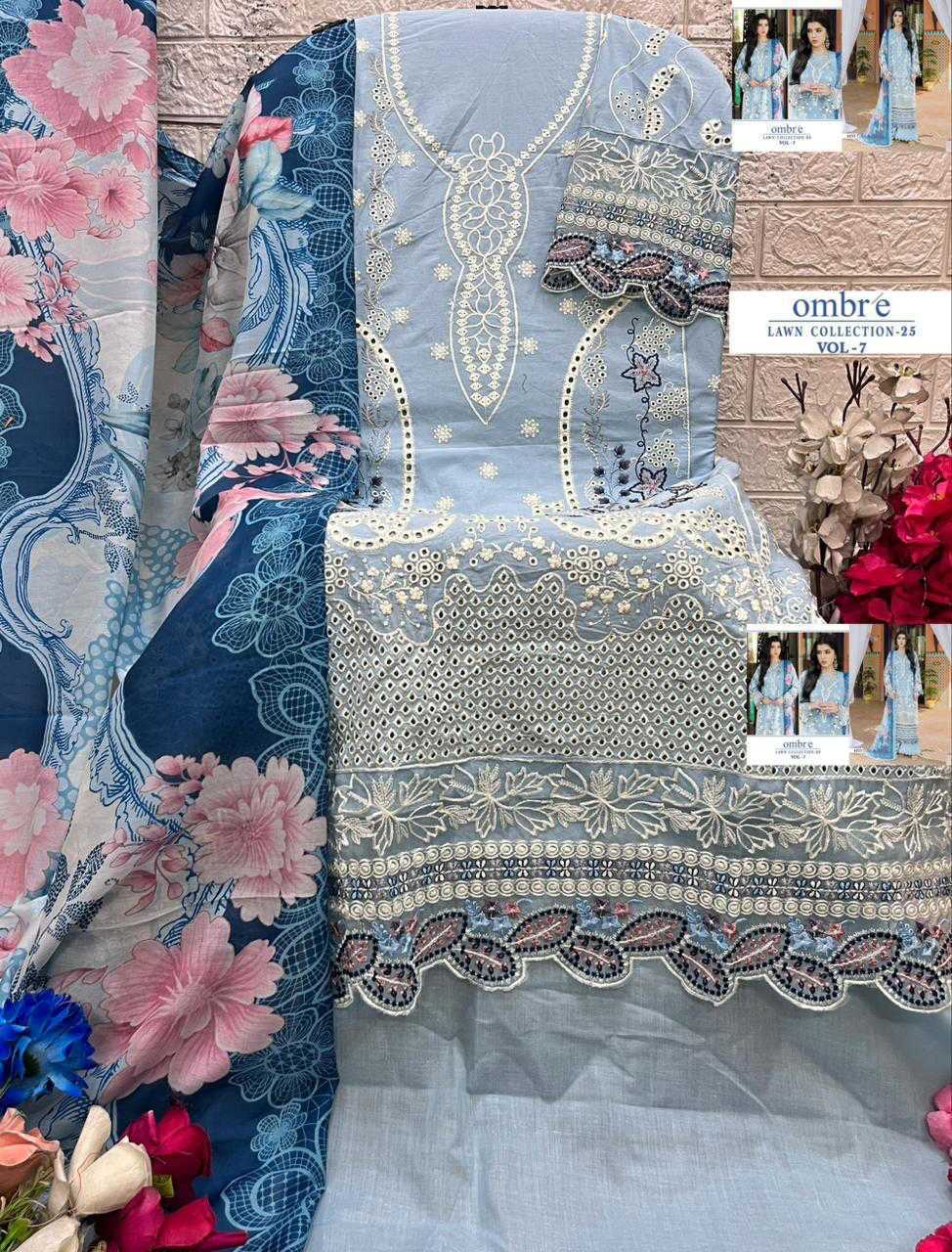 Shree Fabs Ombre Lawn Collection 25 Vol 7 Chiffon Cotton Salwar Suit Catalog 6 Pcs (9) Shree Fabs Ombre Lawn Collection 25 Vol 7 Chiffon Cotton Salwar Suit Catalog 6 Pcs - Image 10