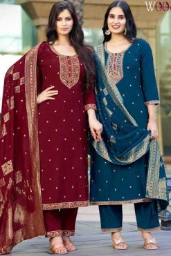 Woodee Hansika Kurti with Dupatta Bottom Viscose Catalog 6 Pcs