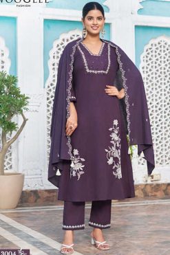 Wooglee Latika Kurti with Dupatta Bottom Chanderi Catalog 4 Pcs