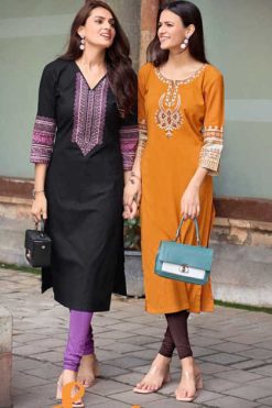 Wooglee Salonee Vol 9 Rayon Kurti Catalog 6 Pcs