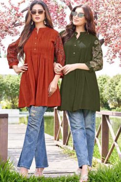 Wooglee Trendy Touch Rayon Tops Catalog 6 Pcs