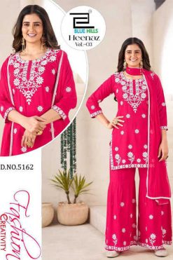 Blue Hills Heenaz Vol 3 Kurti with Dupatta Bottom Rayon Catalog 4 Pcs