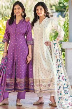 Blue Hills Samantha Kurti with Dupatta Bottom Rayon Catalog 4 Pcs